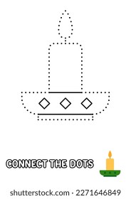 Dot to dot page with Candle for kids