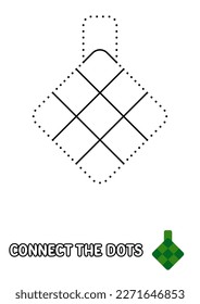 Dot to dot page with Ketupat for kids