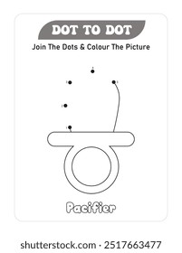 Dot To Dot Page For Kids-Pacifier