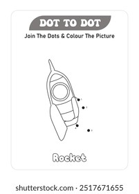 Dot To Dot Page For Kids-Rocket