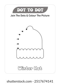 Dot To Dot Page For Kids-Winter Hat