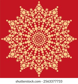 Dot painting beautiful mandala snowflake vector illustration ethnic ornament 