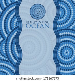 Dot painting invite/ greeting card in vector format.