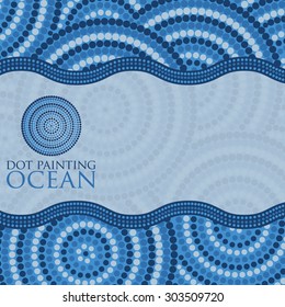 Dot painting invite/ greeting card in vector format.
