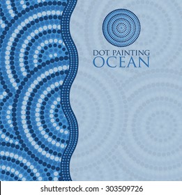 Dot painting invite/ greeting card in vector format.
