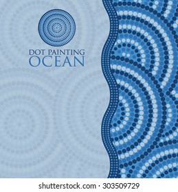 Dot painting invite/ greeting card in vector format.