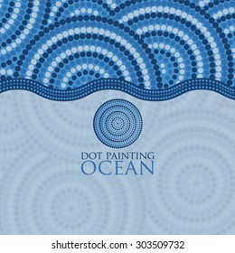 Dot painting invite/ greeting card in vector format.