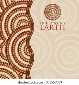 Dot painting invite/ greeting card in vector format.