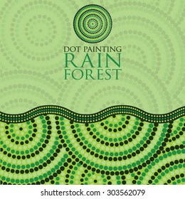 Dot painting invite/ greeting card in vector format.