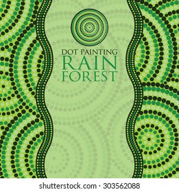 Dot painting invite/ greeting card in vector format.