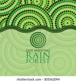 Dot painting invite/ greeting card in vector format.