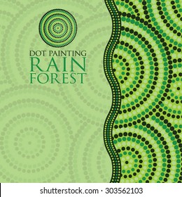 Dot painting invite/ greeting card in vector format.