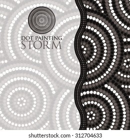 Dot painting invite/ greeting card in vector format.