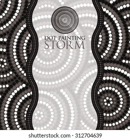 Dot painting invite/ greeting card in vector format.