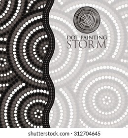 Dot painting invite/ greeting card in vector format.