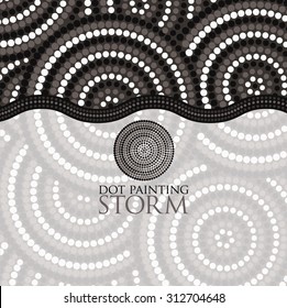 Dot painting invite/ greeting card in vector format.