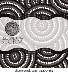 Dot painting invite/ greeting card in vector format.