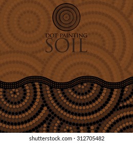 Dot painting invite/ greeting card in vector format.