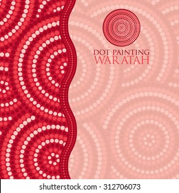 Dot painting invite/ greeting card in vector format.