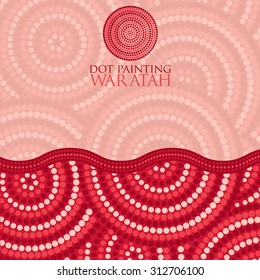 Dot painting invite/ greeting card in vector format.