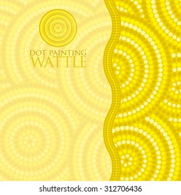 Dot painting invite/ greeting card in vector format.