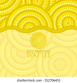 Dot painting invite/ greeting card in vector format.