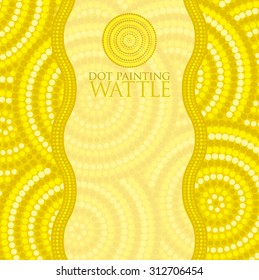 Dot painting invite/ greeting card in vector format.
