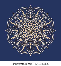 Dot painting meets mandalas. Aboriginal style of dot painting and power of mandala. Decorative sun