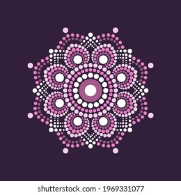 Dot painting meets mandalas. Aboriginal style of dot painting and power of mandala. Decorative flower