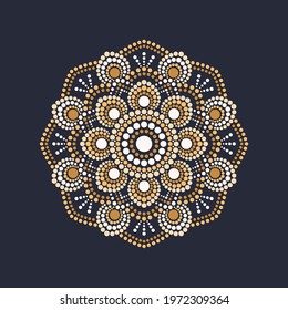 Dot painting meets mandalas. Aboriginal style of dot painting and power of mandala. Decorative flower