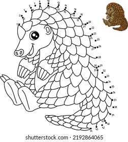 Dot-to-Dot-Pangolin-Farbseite für Kinder