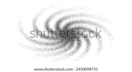Dot particle space element isolated. Galaxy or black hole abstract pattern. Stipple design illustration with grunge vector effect. 