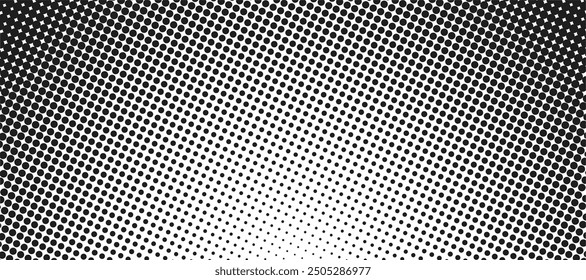 Dot pattern background. Monochrome halftone texture. White and black wallpaper. Retro backdrop. Vector graphic design textured template