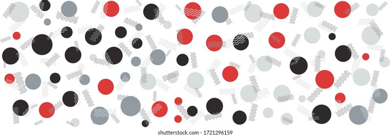 Dot pattern background. Red black vector pattern with dot circles. Abstract illustration with colored bubbles on white background. Design for business card, backdrop, wide banner, poster, and more
