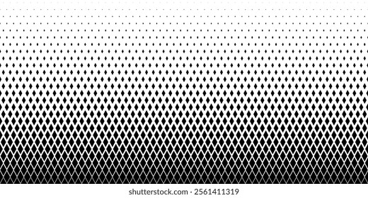 Dot pattern background. Square geometric pixel vector speed fade. Abstract particle grid gradient digital texture. Diamond shape graphic halftone mosaic. Dissolve gradation effect transform technology