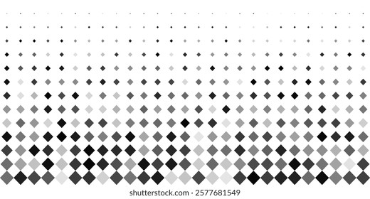 Dot pattern background. Square geometric pixel vector speed fade. Abstract particle grid gradient digital texture. Diamond shape graphic halftone mosaic. Dissolve gradation effect transform technology