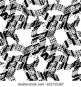 Dot pattern. Black and white hand drawn illustration. Abstract lace background.