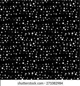 Dot pattern, chaos, seamless vector background.