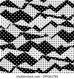 Dot pattern, curve, seamless vector background.