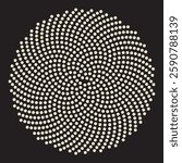  dot pattern following Fermat spiral as metaphor for the harmony between randomness and order 