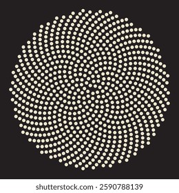  dot pattern following Fermat spiral as metaphor for the harmony between randomness and order 