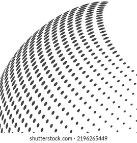 Dot pattern form. Abstract shape. Halftone wave