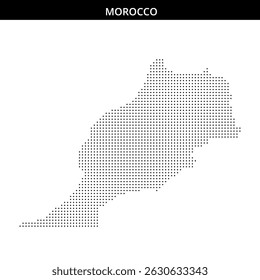 Um padrão de pontos ilustra a forma do Marrocos