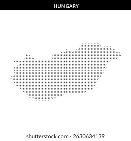 Dot pattern outlines the shape of Hungary clearly