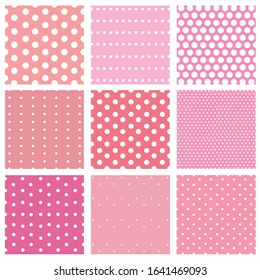 dot pattern with pink polkadot. Dotted background. Vector illustration.