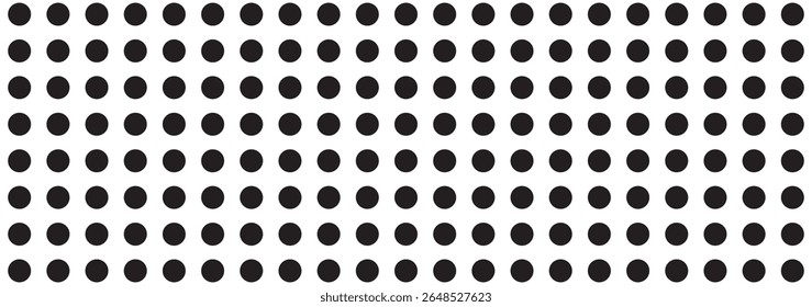 Plano de fundo sem emenda com padrão de pontos. Modelo de padrão de ponto Polka Textura pontilhada monocromática