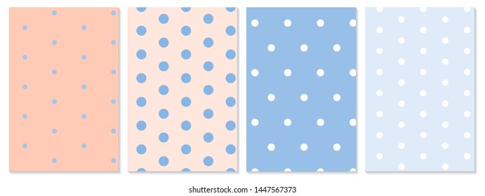 Dot pattern set. Baby background. Vector illustration. Polka dot pattern.