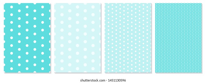 Dot pattern set. Baby background. Blue color. Vector illustration. Polka dot pattern.