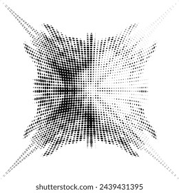 Dot permeable diamond mandala. Light spot for text in the center and to the right. For logos, trademarks.  Vector.