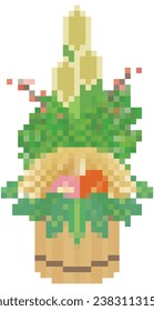 Dot-Bild Kadomatsu. Vektorgrafik.